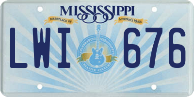 MS license plate LWI676