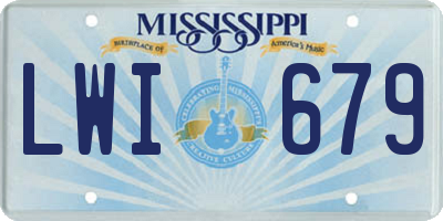 MS license plate LWI679
