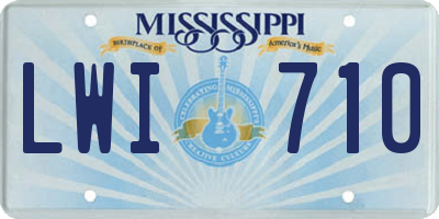 MS license plate LWI710
