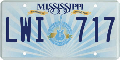 MS license plate LWI717