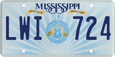 MS license plate LWI724
