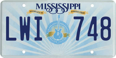 MS license plate LWI748