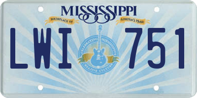 MS license plate LWI751