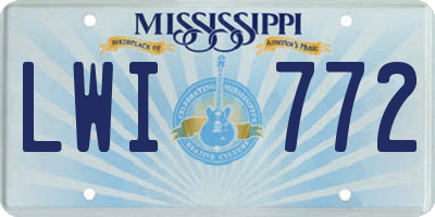 MS license plate LWI772