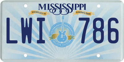 MS license plate LWI786