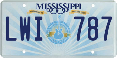 MS license plate LWI787