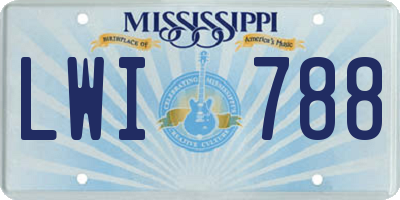 MS license plate LWI788