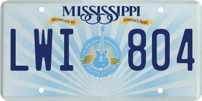 MS license plate LWI804