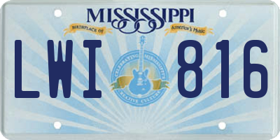 MS license plate LWI816