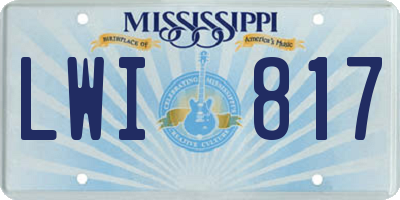 MS license plate LWI817