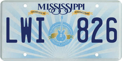 MS license plate LWI826