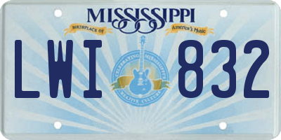 MS license plate LWI832