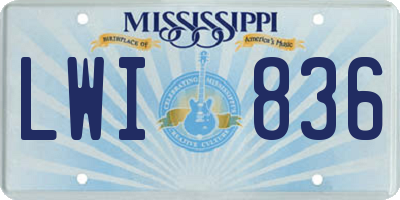 MS license plate LWI836