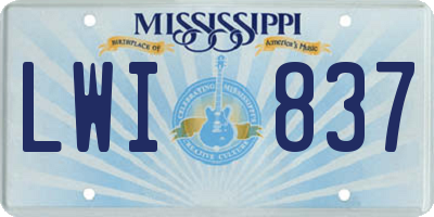 MS license plate LWI837