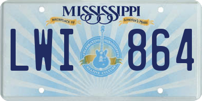 MS license plate LWI864