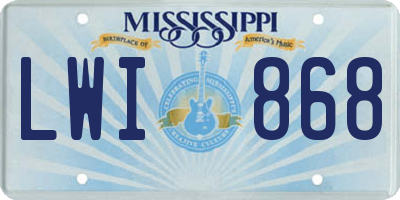 MS license plate LWI868