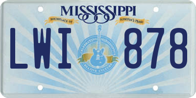 MS license plate LWI878