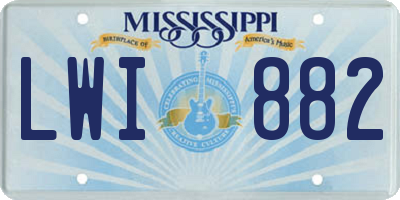 MS license plate LWI882