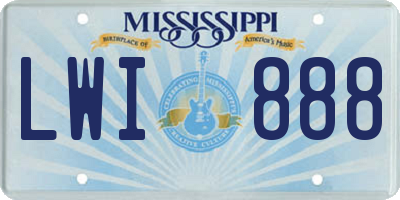 MS license plate LWI888