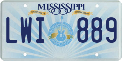 MS license plate LWI889