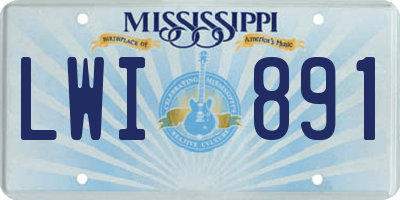 MS license plate LWI891