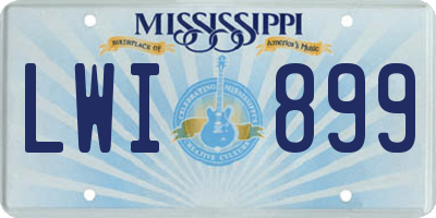 MS license plate LWI899