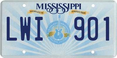 MS license plate LWI901