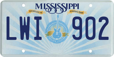 MS license plate LWI902