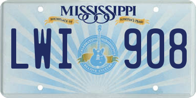 MS license plate LWI908