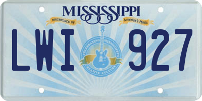 MS license plate LWI927