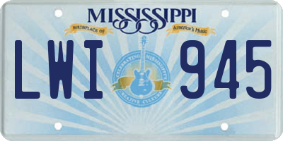 MS license plate LWI945