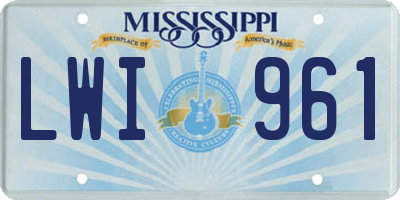 MS license plate LWI961