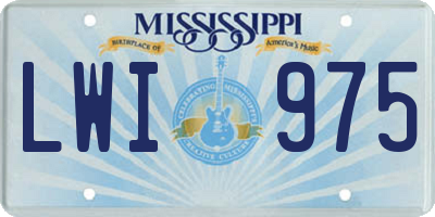 MS license plate LWI975