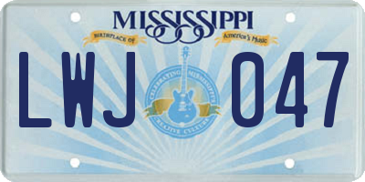 MS license plate LWJ047