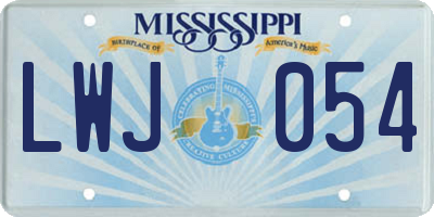 MS license plate LWJ054
