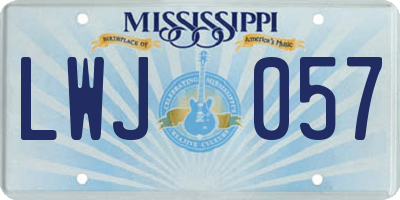 MS license plate LWJ057