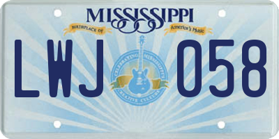 MS license plate LWJ058
