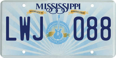 MS license plate LWJ088