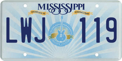 MS license plate LWJ119