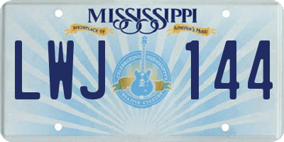 MS license plate LWJ144