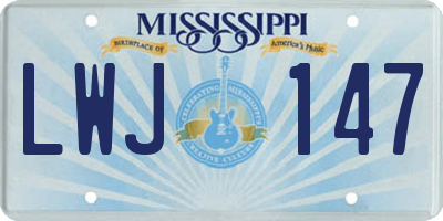 MS license plate LWJ147