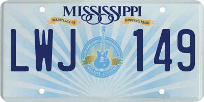 MS license plate LWJ149