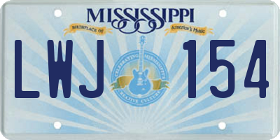 MS license plate LWJ154