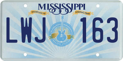 MS license plate LWJ163