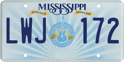 MS license plate LWJ172