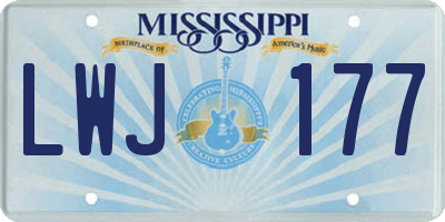 MS license plate LWJ177