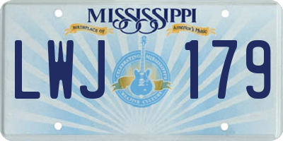 MS license plate LWJ179