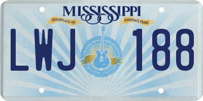 MS license plate LWJ188