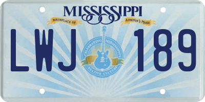 MS license plate LWJ189