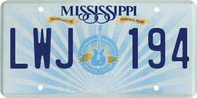 MS license plate LWJ194